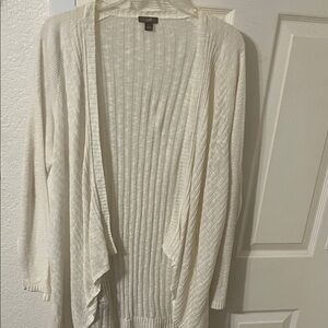J.Jill Women's Ivory Open-Front Cardigan
